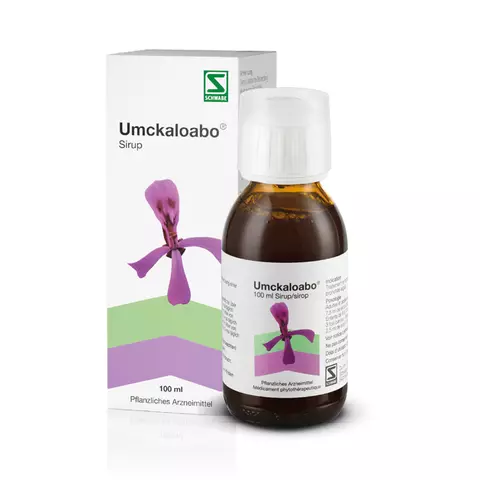 Packshot Umckaloabo Sirup- Erkältung, Bronchitis, Pelargonium sidoides